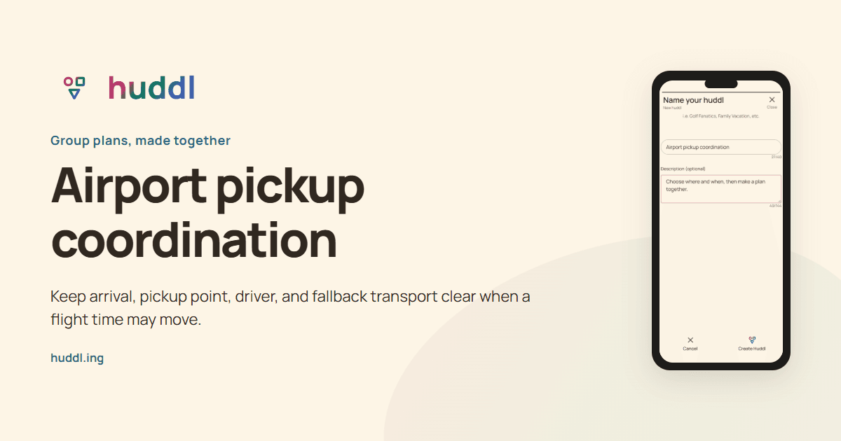 Illustrated overview: Airport pickup coordination