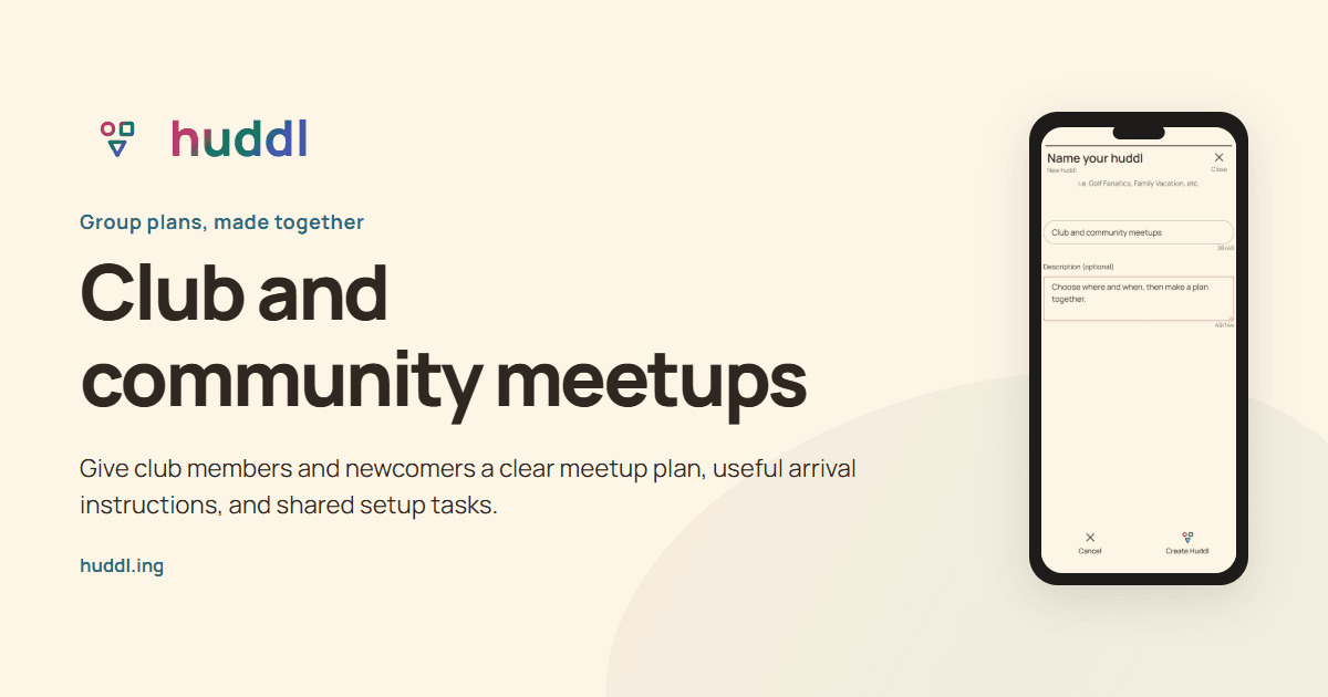 Illustrated overview: Club and community meetups