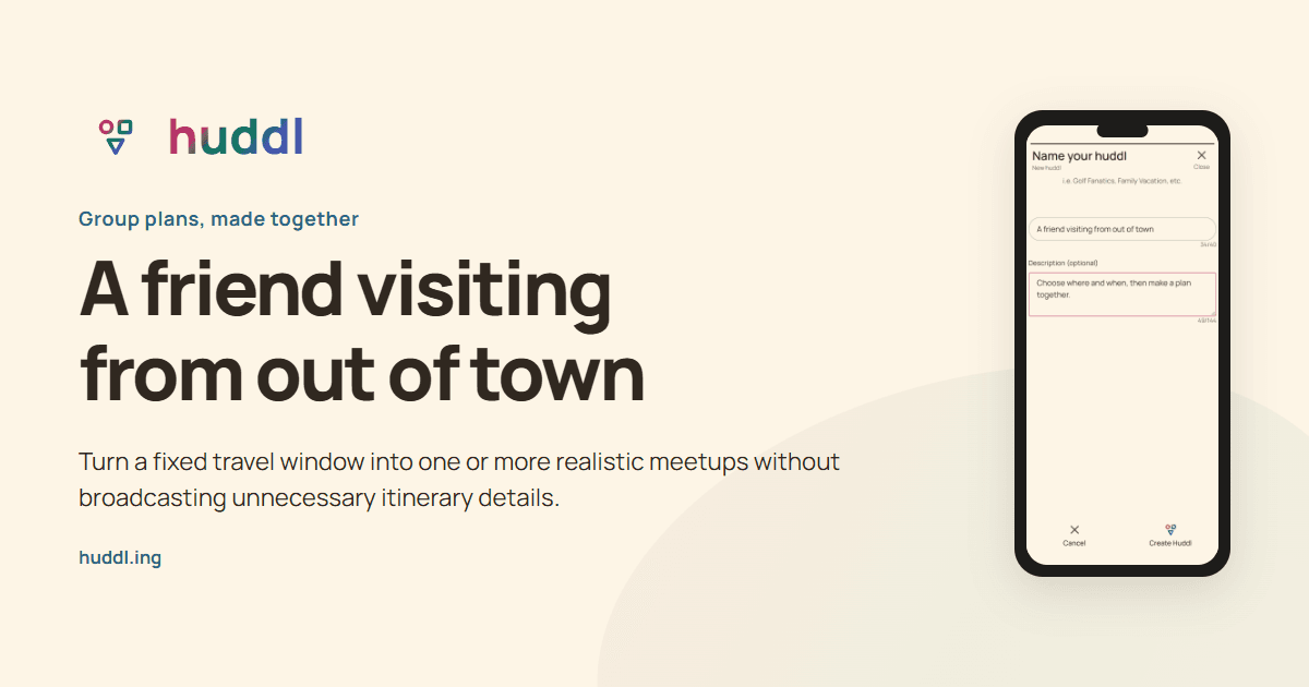 Illustrated overview: A friend visiting from out of town
