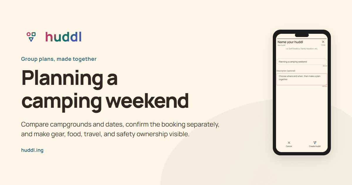 Illustrated overview: Planning a camping weekend