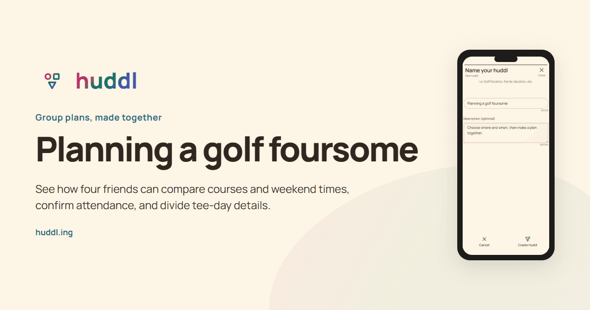 Illustrated overview: Planning a golf foursome